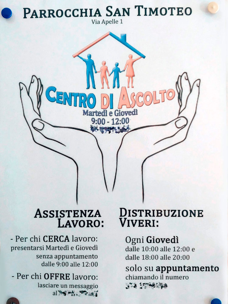 Assistenza lavoro Parrocchia di San Timoteo Roma